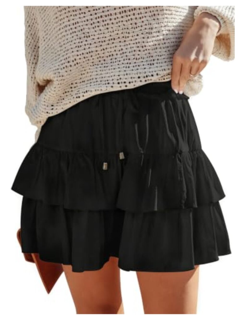 Flowy Boho Ruffled Tiered Skorts High Waist Mini Shorts
